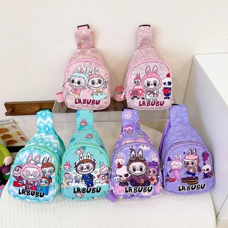 2024 new labubu POPMART LABUBU Children bag chest bag cartoon girl accessories bag trendy new one shoulder crossbody bag gifts