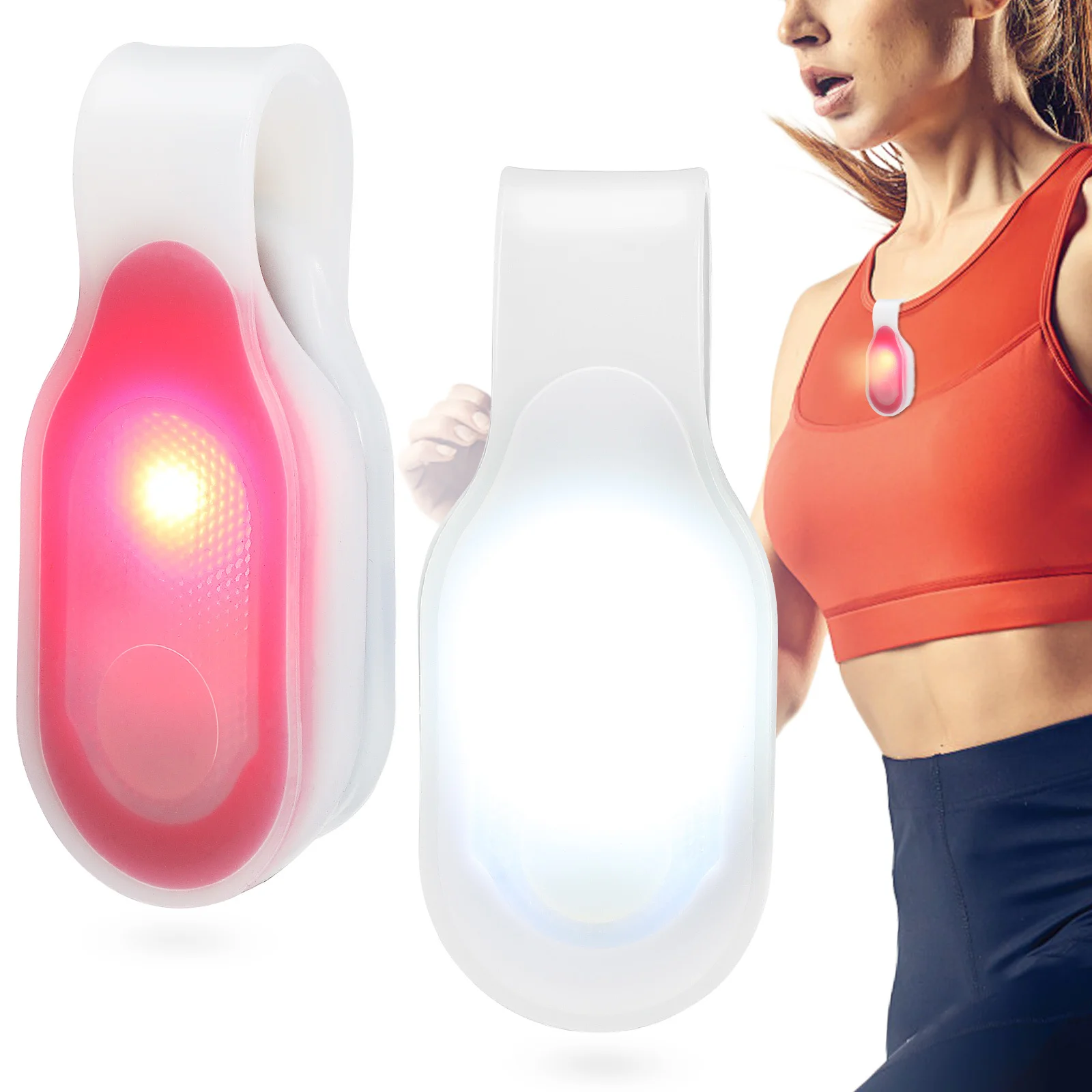 2 stuks led magnetische verlichting mini clip-on looplichten voor nachtelijk wandelen fietsen wandelen veiligheid zaklamp lichtgewicht draagbaar