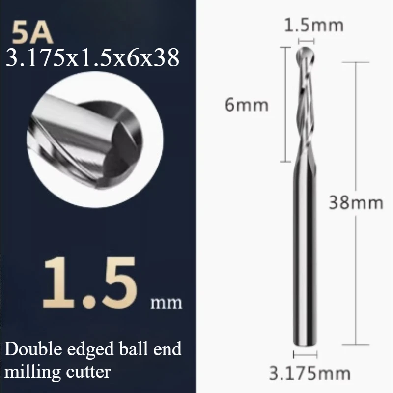 1 قطعة 2 الناي دوامة الكرة الأنف نهاية مطحنة CNC راوتر بت اثنين المزامير كربيد التنغستن قاطعة المطحنة أدوات النحت باستخدام الحاسب الآلي للخشب #4