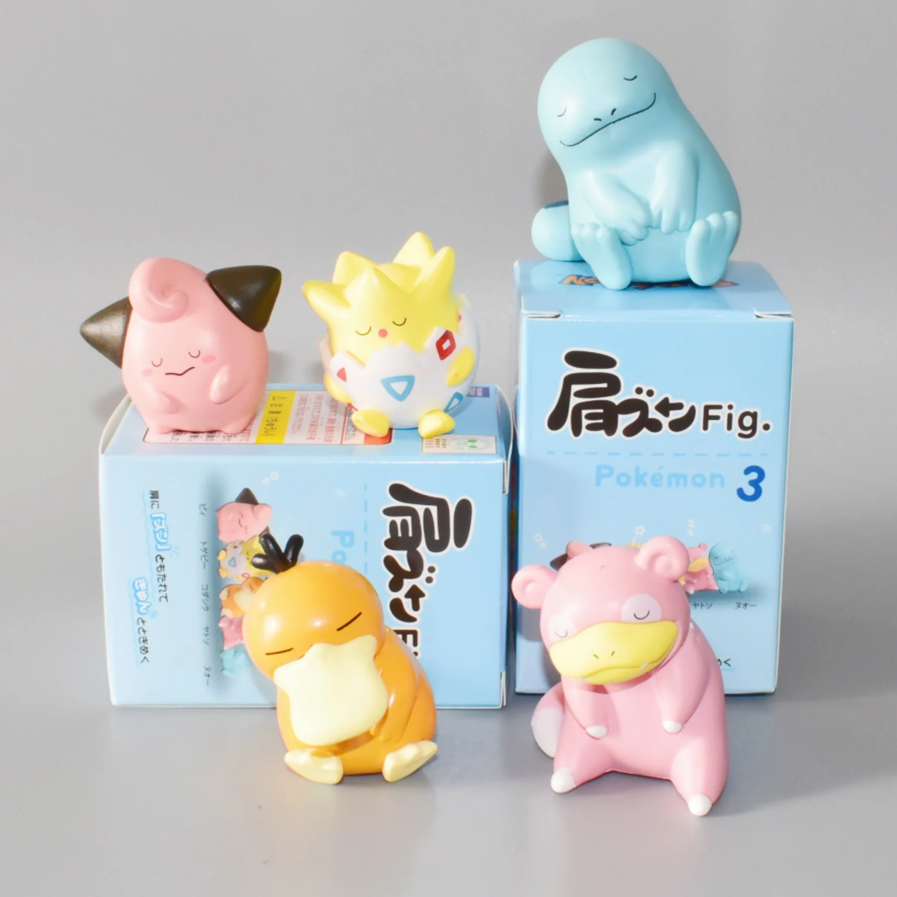 

5pcs Sleep Series Pokemon Capsule Toy Vol.3 Shoulder To Shoulder Psyduck Jigglypuff Slowpoke Desktop Ornament Figurine Gift Toys