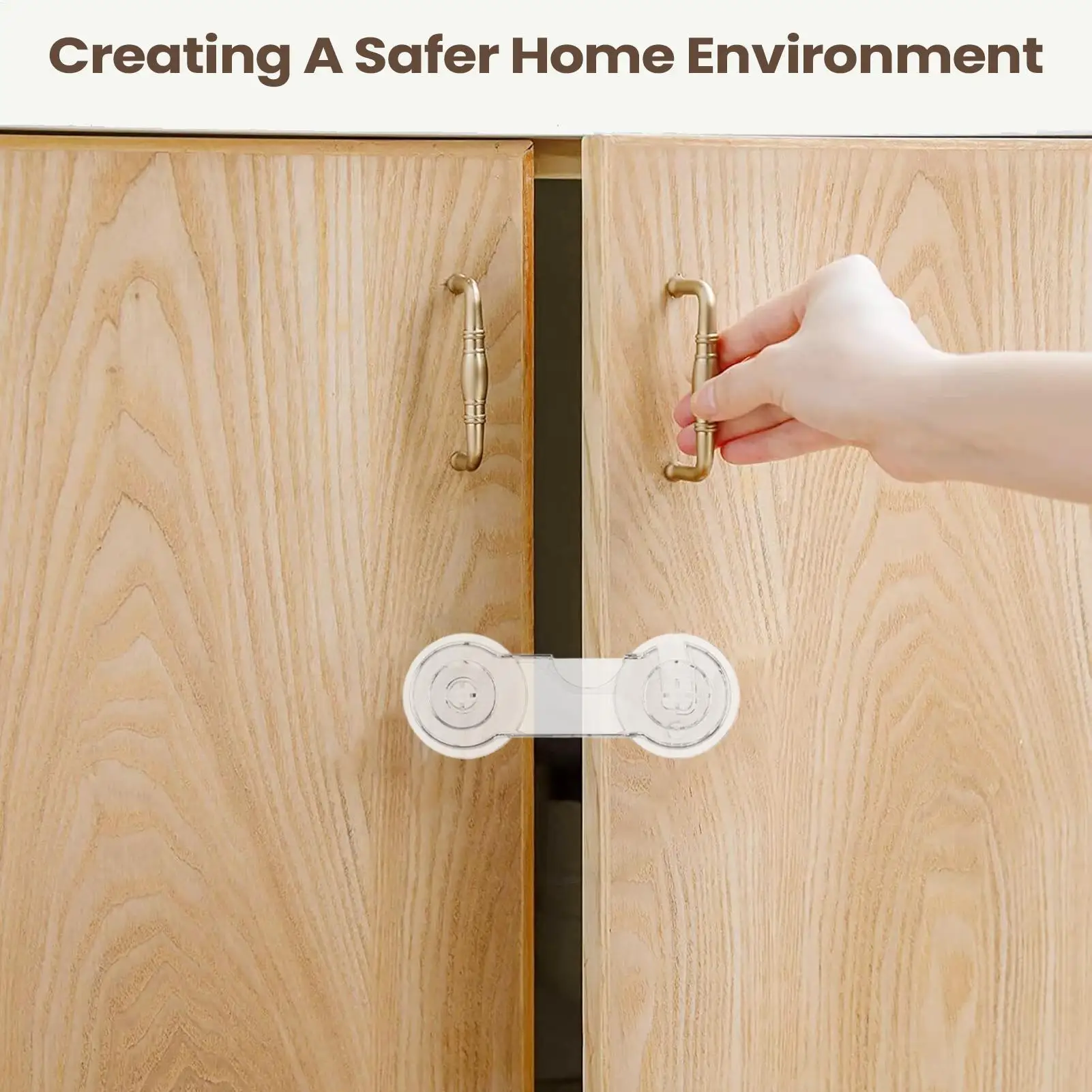 

Child Safety Locks Cabinet Door Locks Baby Proof No Drilling Latch Home Security for Kids Toddler Apartment Kitchen Fridge