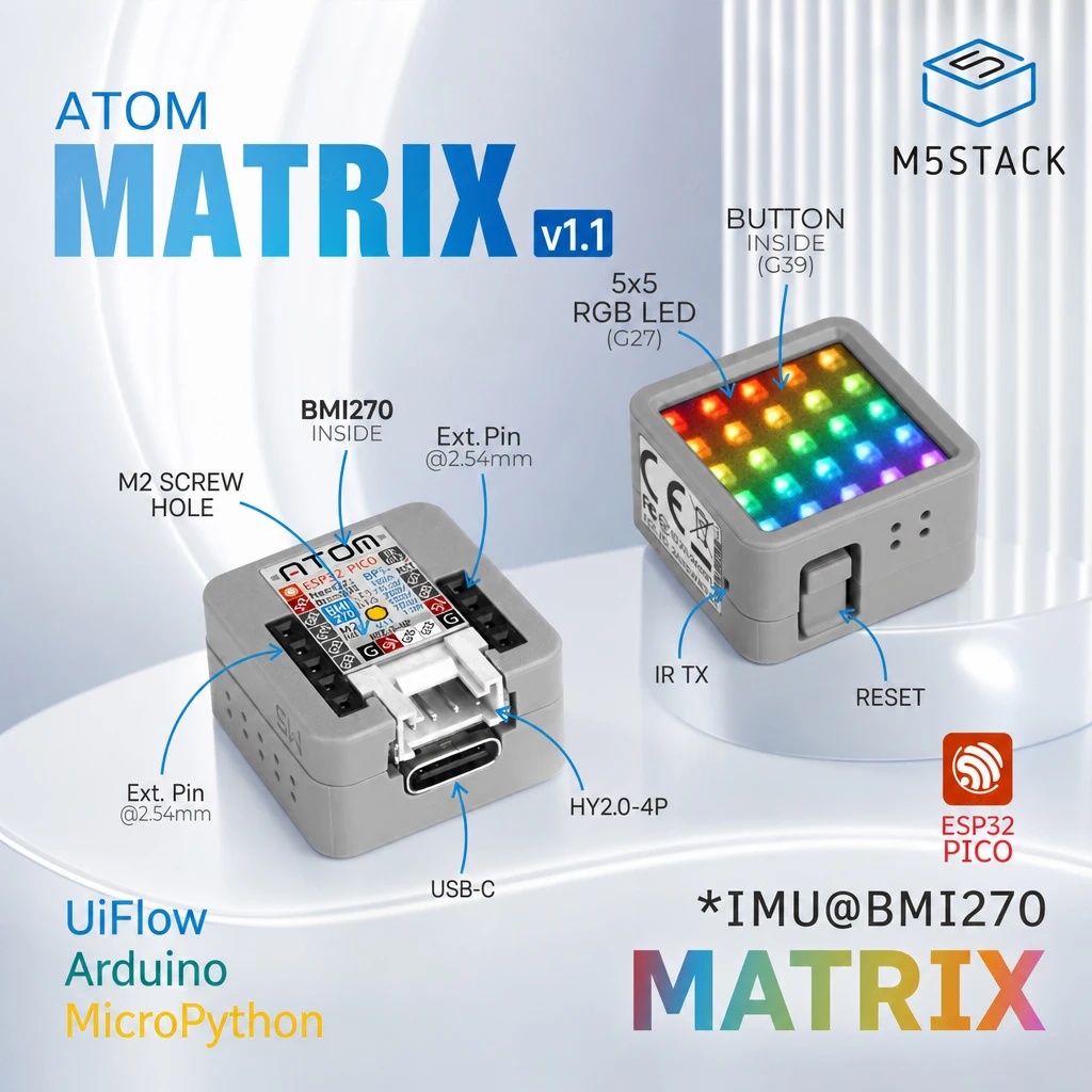 Arduino Kit - M5Stack Atom-Matrix v1.1 ESP32 Development Board