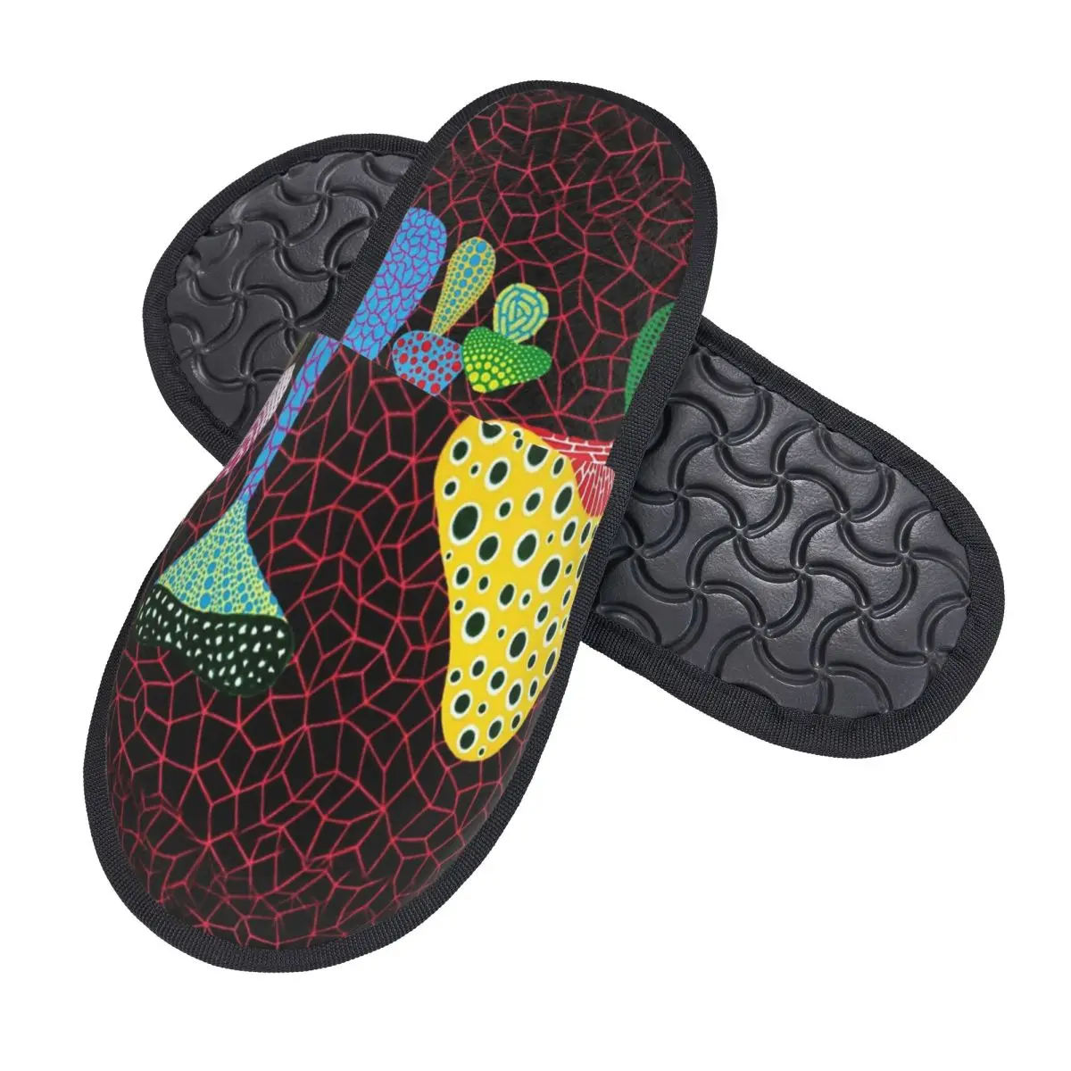 يايوي كوساما قالب فني مريح مع شباشب من إسفنج الذاكرة للنساء أحذية منزلية للفندق