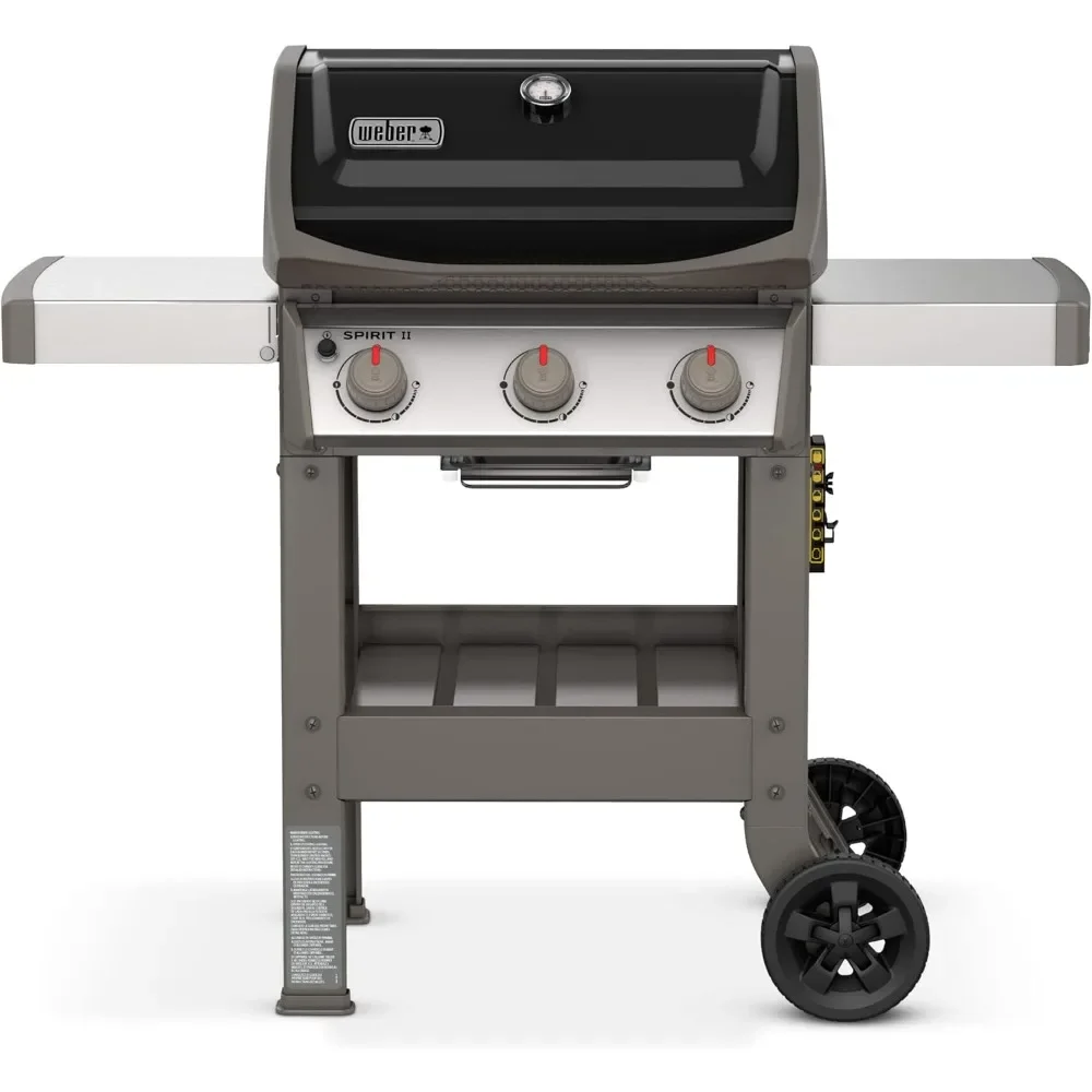 For Spirit II E-310 3-Burner Liquid Propane Grill, Black