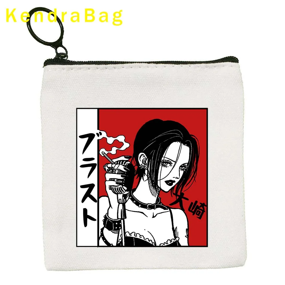 Nana Anime Manga Nana Osaki And Ren Honjo Lotus Flower Tattoo Cartoon Key Coin Purse Bag Pouch Canvas Coin Purse Bag Wallet Gift