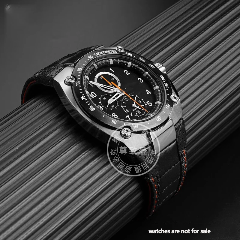 Genuine Leather Watch Bracelet For Seiko Watch Sportura Series SNAD23J2 SNAE07 14mm Cowhide Watchband Specialized Notch Strap