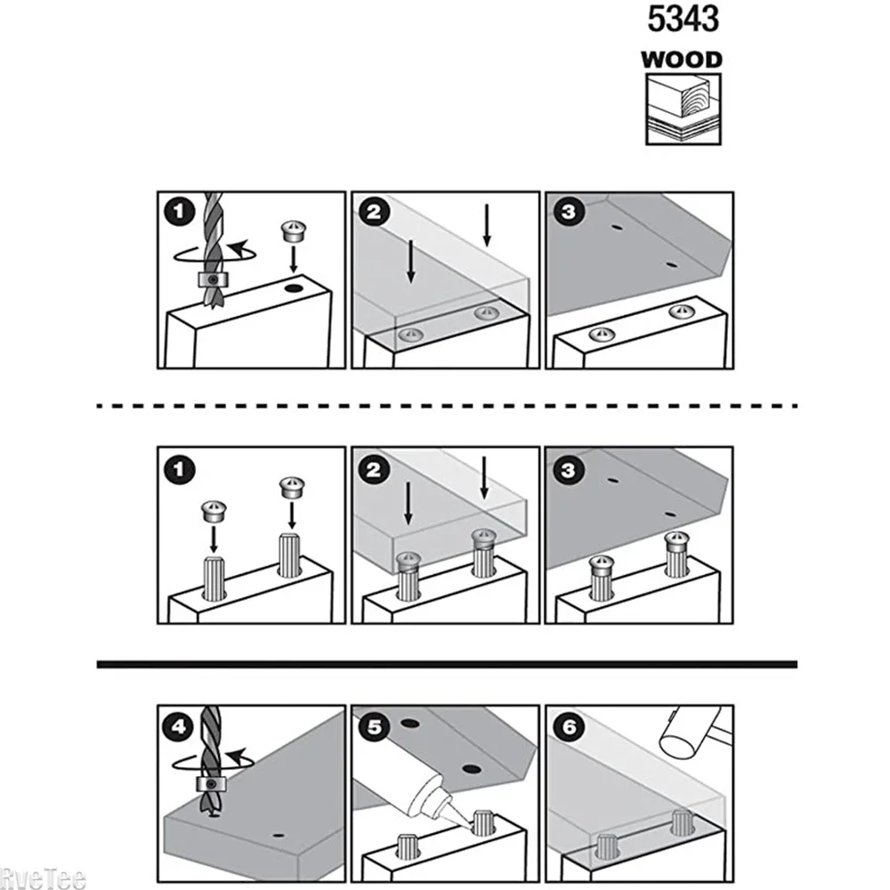 6-12mm Trapano per legno Accessori elettrici Strumenti Spine 16 pz/set Tassello Punto centrale Pin Set Marcatore per legno Foro Tenone Centro Set