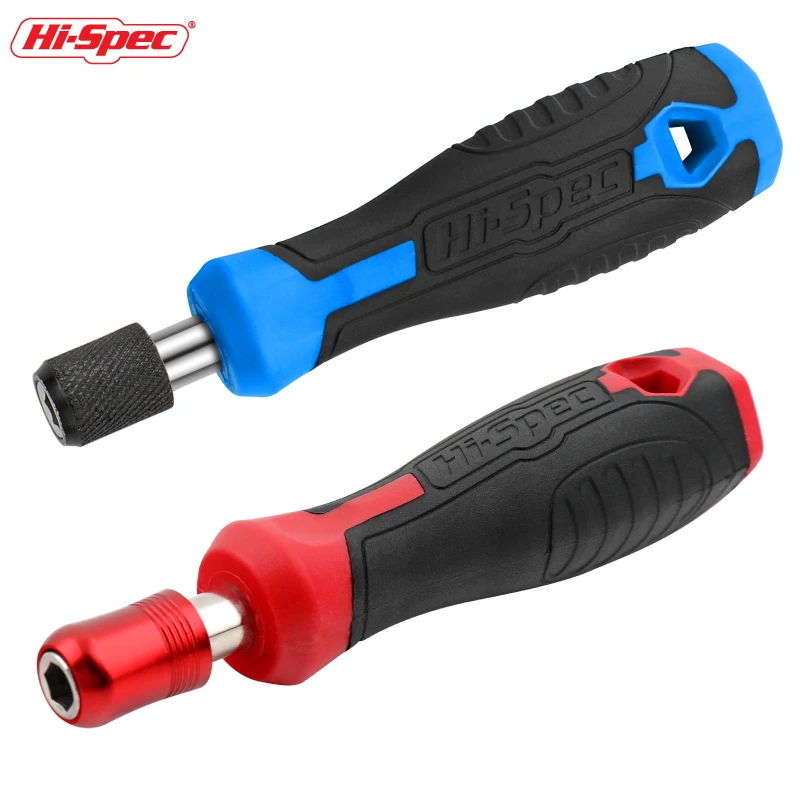 Hi-Spec 1/4 (6.35mm) Conjunto de bits de chave de fenda catraca multifuncional suporte de driver de broca magnética alça entalhada hexagonal torx phillips bit