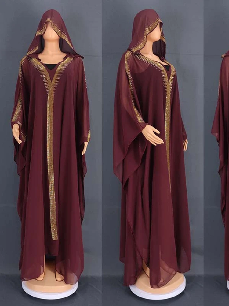 Ramadan Muslim Abaya Dress Women Prayer Robe Islamic Clothing Dubai Caftan Party Dresses Ramadan Hooded Clothes Eid Jalabiya