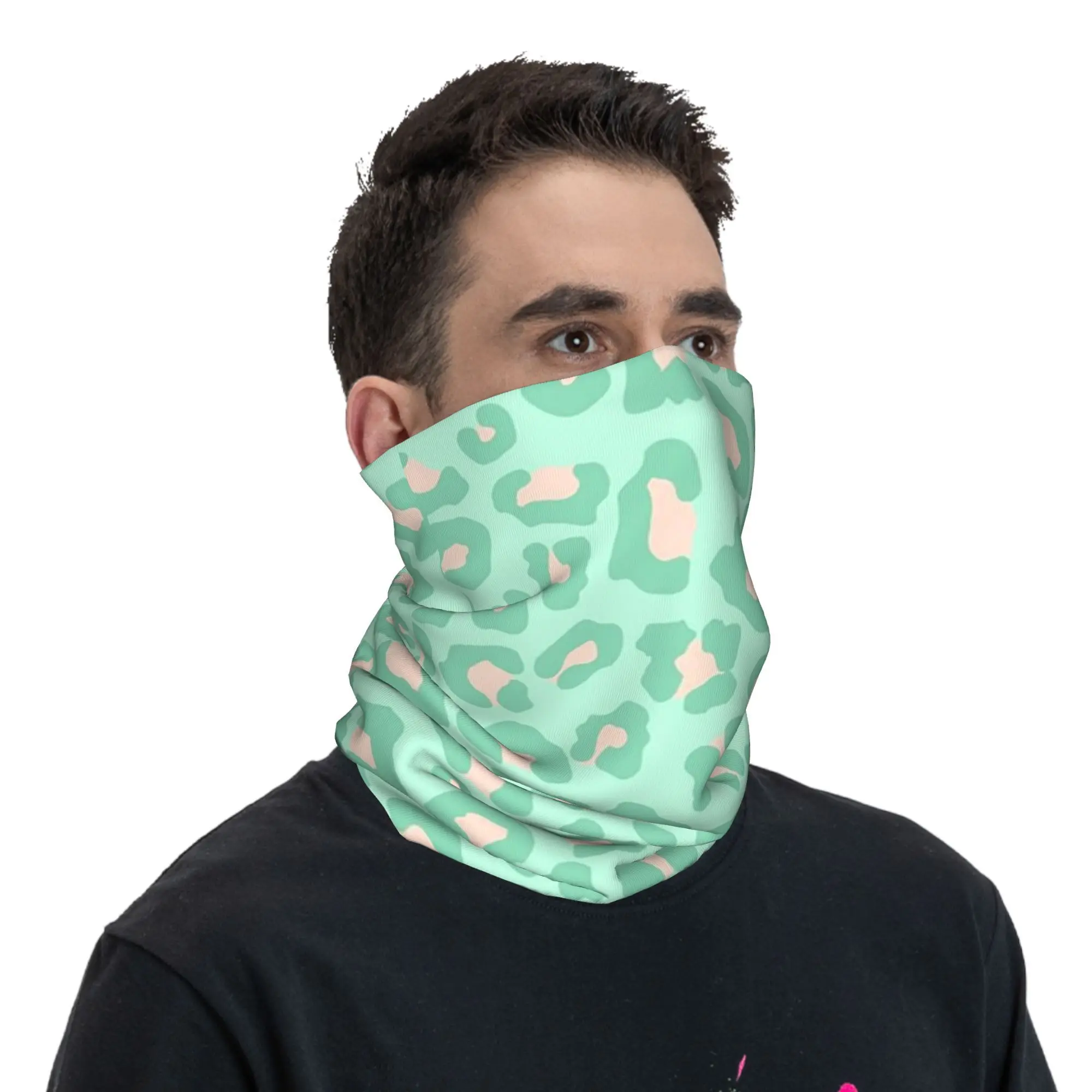 Pañuelo con estampado de leopardo para hombre y mujer, pañuelo mágico estampado, bufanda multifunción para ciclismo, correr, transpirable
