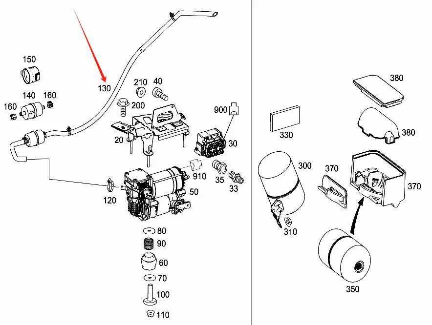 Suspension Compressor Air Filter For Mercedes X164 W164 W166 W292 A1643200069 A1643200169  A1663200069 A2123200169