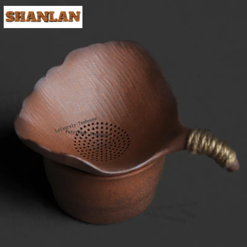 Coarse Pottery Old Rock Clay Three-legged Tea Separator Infusor Vintage Tea Strainer Dispenser Tea Making Tea Filter Drinkware