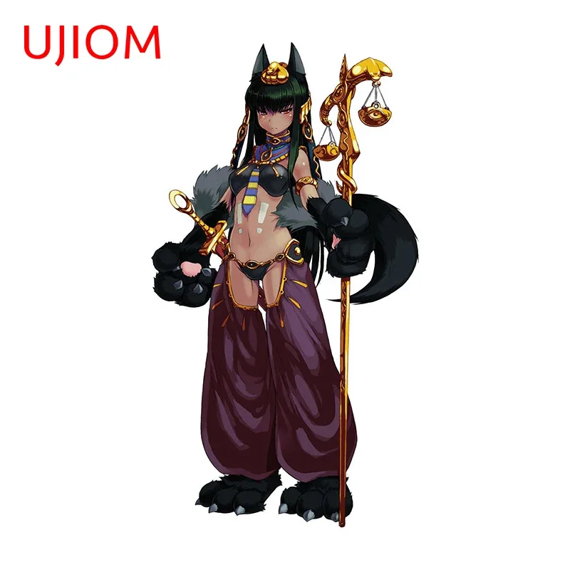 UJIOM 13cm X 7.1cm Furry Goddess Anubis Wall Stickers Bathroom Decal Waterproof Scratch-Proof Wardrobe Accessories Sticker