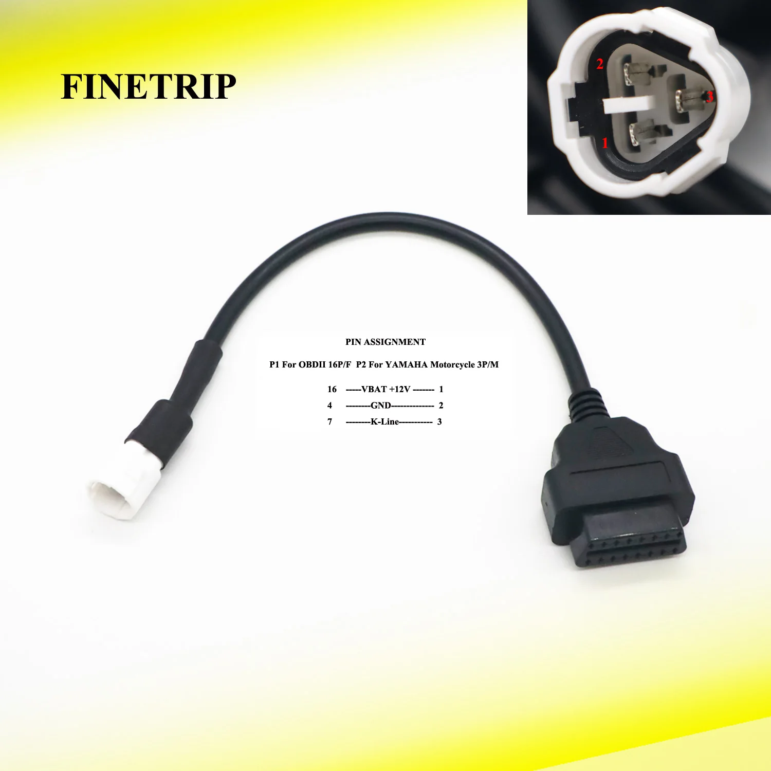 Conector OBD2 para motocicleta YAMAHA 3 pines 4 pines para HONDA 4 pines para KTM 6 pines Moto para Ducati OBD Cable de extensión OBD2