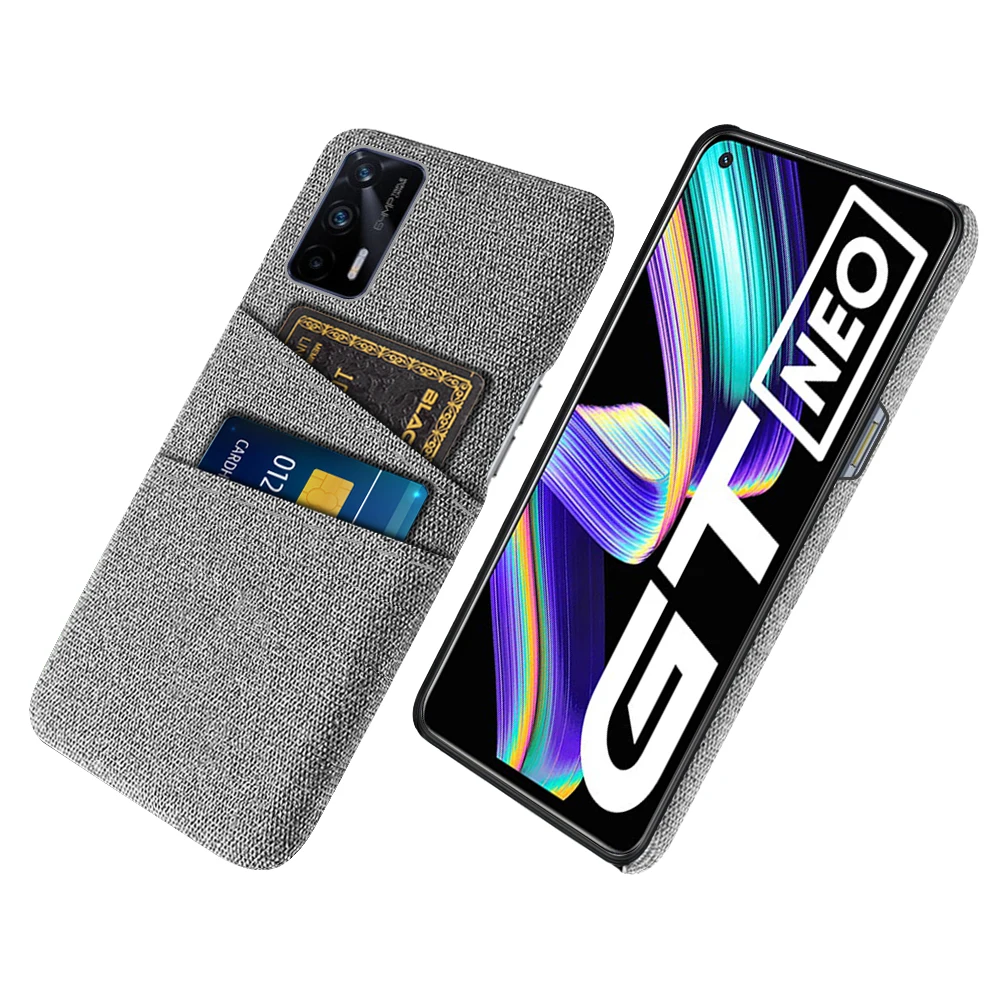 For Realme GT Neo 2T Case Slim Soft-Touch Fabric + Card Slots Cover For Realme GT Neo 2T Cover For Realme GT Neo 2T Realme GT 5G