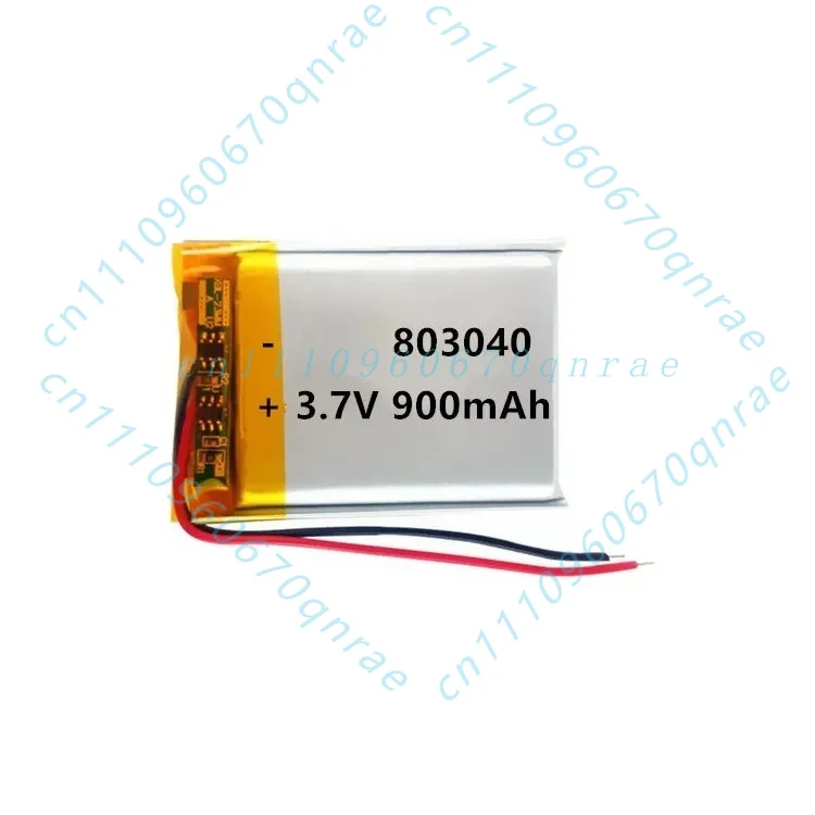 3.7V polymer lithium battery 803040-900mAh for sprayer wireless mouse neck fan lithium battery