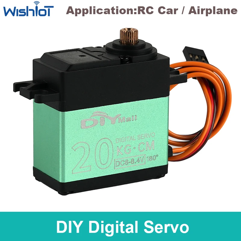 

TD-8820MG 20kg.cm Digital Servo 4.8-8.4V Motor Metal Gear High Torque 90/180/270/360 Degree RC Servo for Robot Car Aircraft DIY