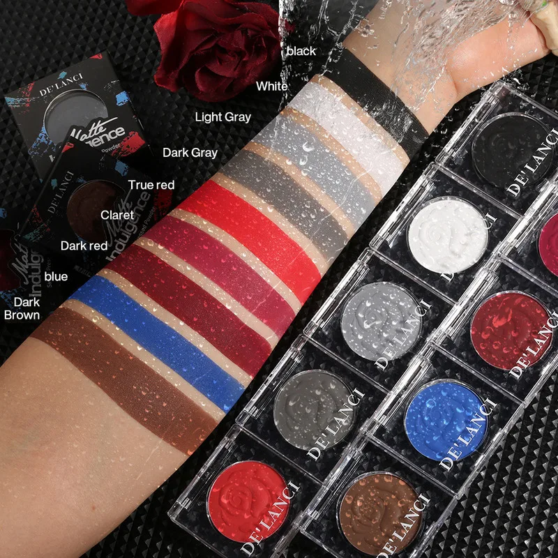 

Монохромные матовые тени для век с высокой естественной готической красной и черной серии