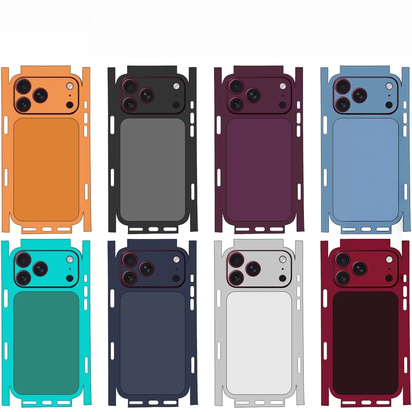 Wrap Skin für Apple iPhone 18 Pro/17 Air/17/16/15/14 Pro Max, vollständige Rückseitenabdeckung, 3D-Schnitt, Schutzaufkleber, Folie