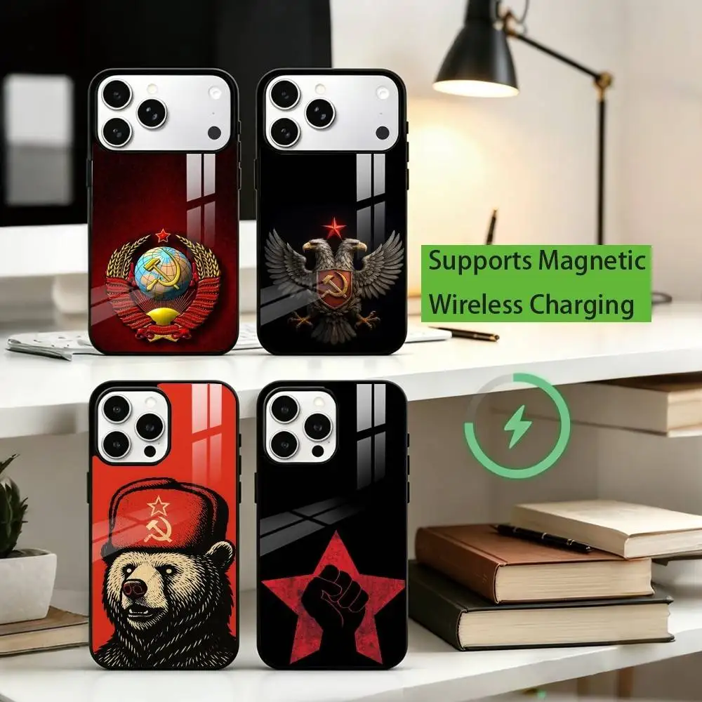 

S-Soviet Communist emblem Phone Case For iPhone17,16,15,14,13,12,11 Plus,Pro Compatible with magnetic wireless charging