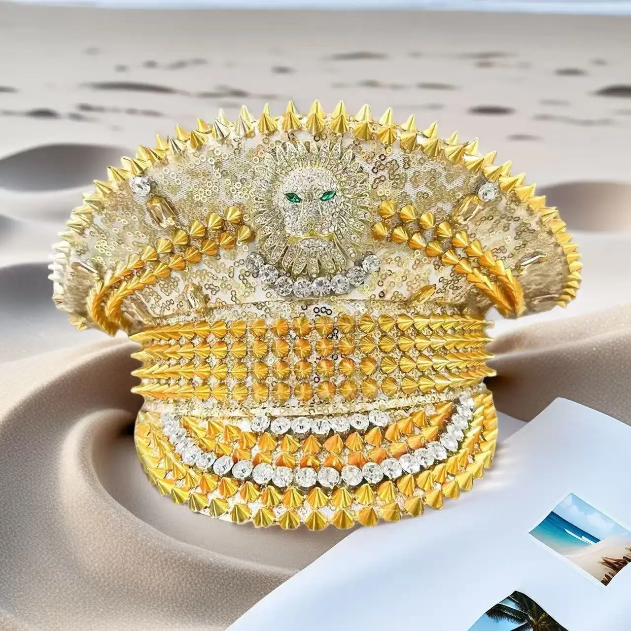 HongLuan  Halloween Costume Hat, Captain Hats Rhinestone for Burning Man Festival Woman, Cosplay Female Accessories