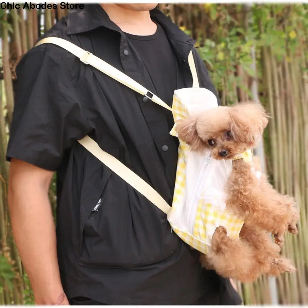 

Practical Breathable Pet Backpack Comfortable Adjustable Straps Pet Carriers Bag Handbag Style Polyester Puppy Handbag Hiking