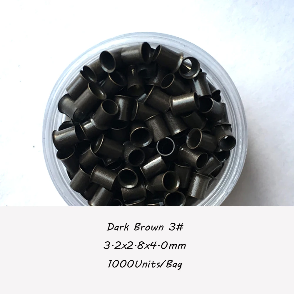 

1000Pcs Copper Tube Beads Micro Link Rings for Hair Extension 3.2x2.8x4.0 Copper Bead Caps Hair Extension Beads Rings For Hair