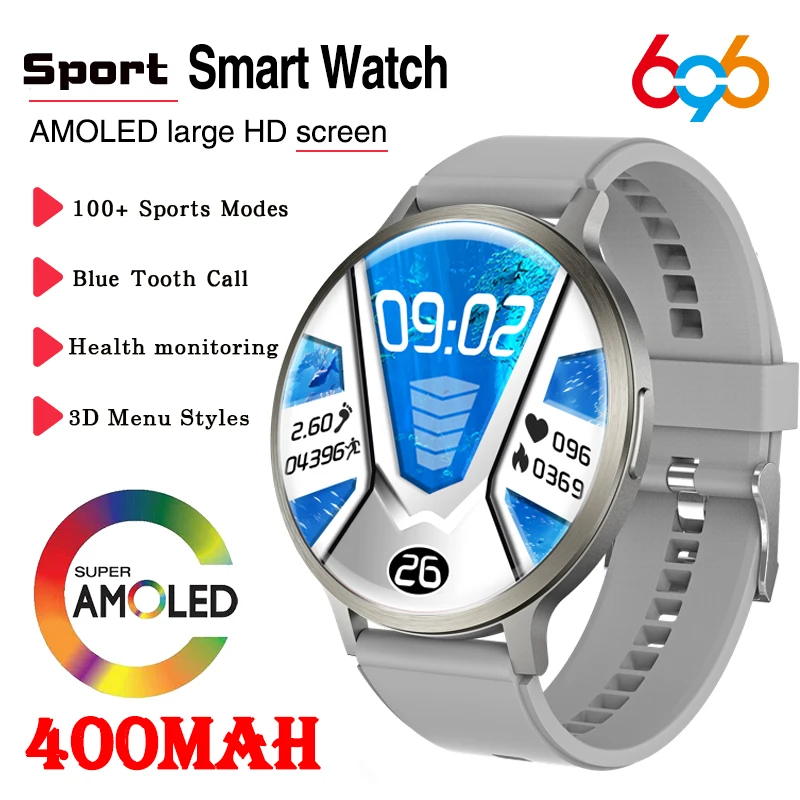 

AMOLED-экран, уличные фитнес-часы, аккумулятор 400 мАч, IP68, водонепроницаемые умные часы, 100 спортивных режимов, умные часы с пульсометром и здоровьем