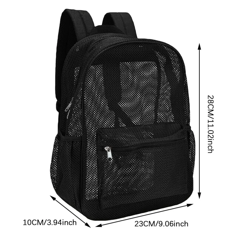 Heavy Duty Mesh Beach Backpack Backpack See Through Backpack With Padded Shoulder Strap Suitable For Swimming Diving Outdoor