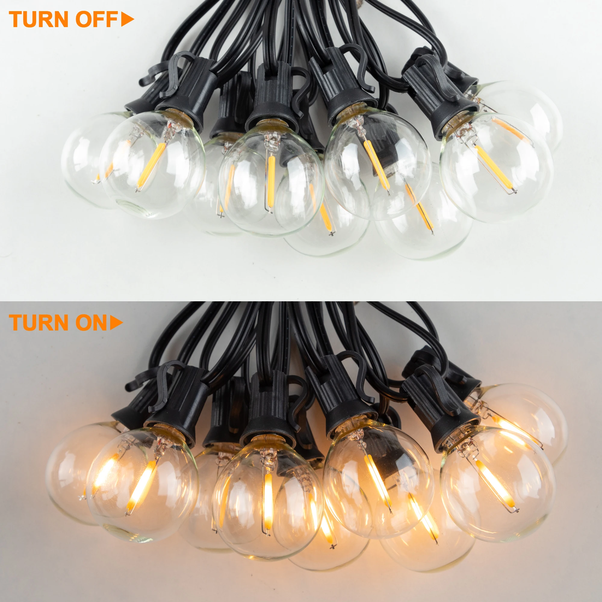 グレンスク G40 LED交換用電球 E12口金 調光可能 グローブ型電球 110V 1W (7W相当) 屋外ストリングライト用