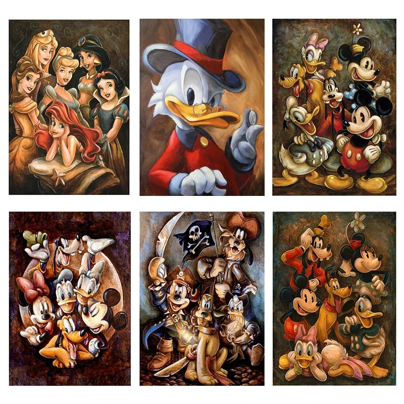 1pc frameless Canvas Painting Disney Cartoon Mickey Mouse Do