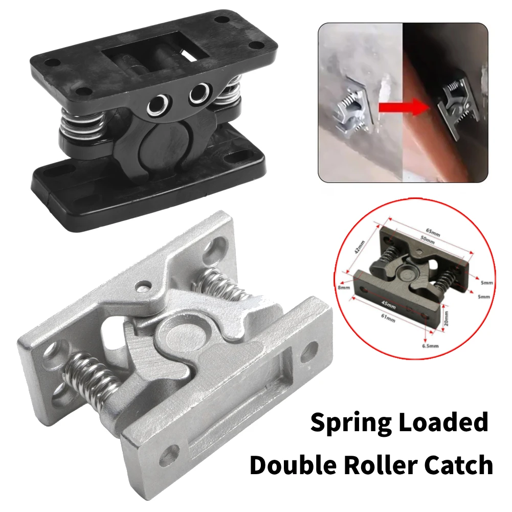 Doppelrollenverschluss mit federbelastetem Edelstahl-Türschloss, Stoppschloss, Wohnmobil-Türklemme, Clip, Hardware, Sicherheitstür, Haspenschloss