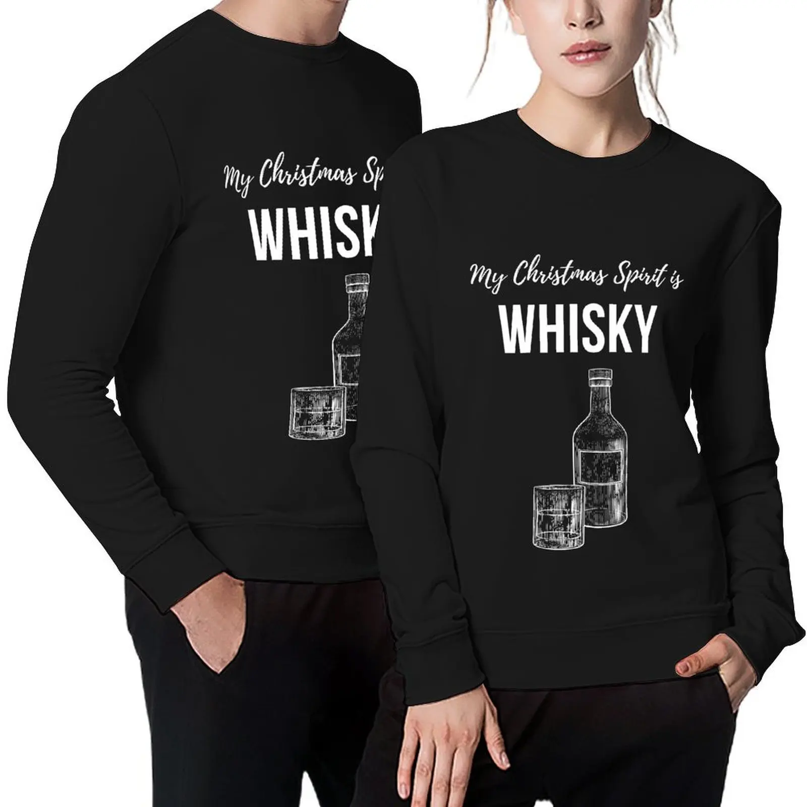 

My Christmas Spirit Is Whisky Pullover men's winter sweater tracksuits autumn clothes anime clothing autumn sweatshirt