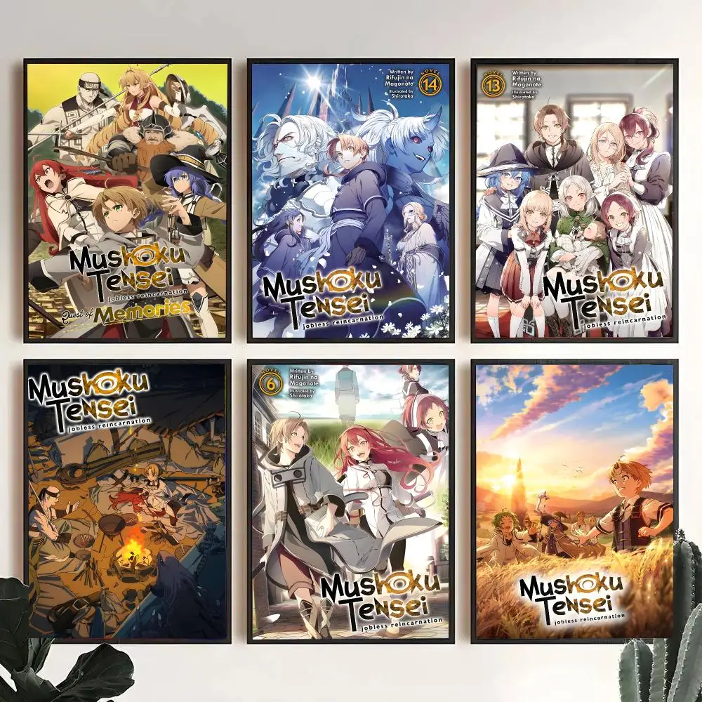 Anime M-Mushoku Tensei Jobless Reincarnation Poster Decorative Wall Art Stickers Mural For Home Living Room Hallway Decor Gift
