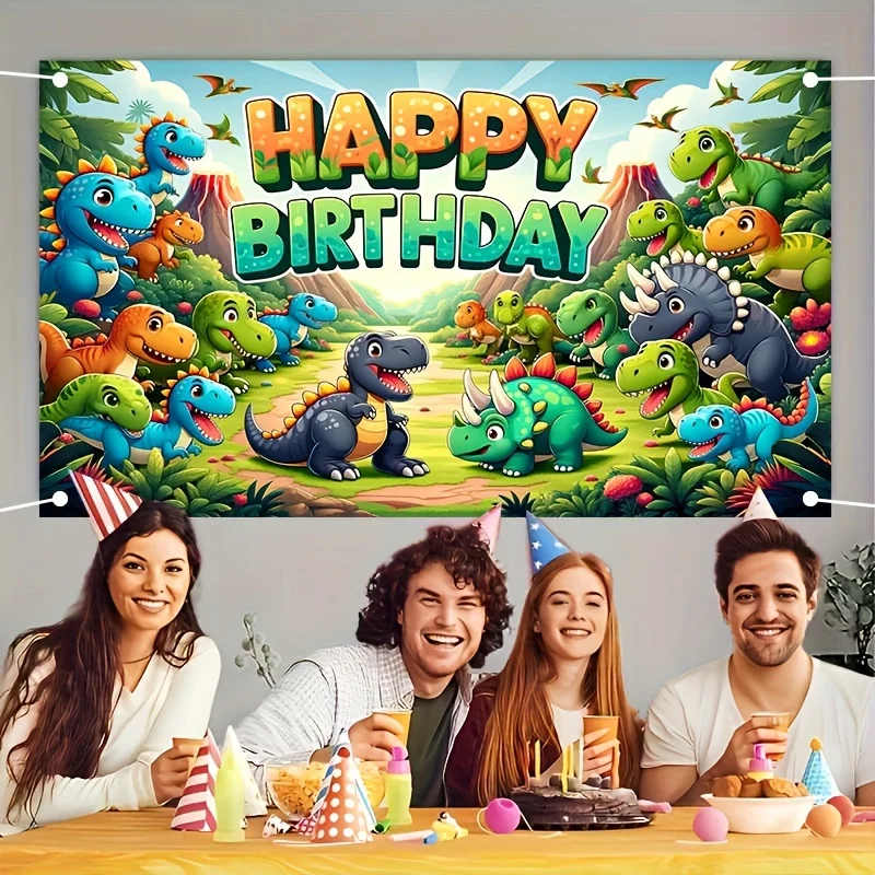 Dinosaur Balloon Birthday Party Background Wall Photography Props Baby Shower Banner Scene Cartoon Decoration Arrangement