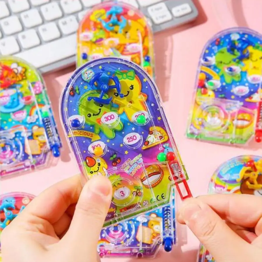 

This is a children's pinball board handheld game machine toy catapult machine, a creative children's toy small gift