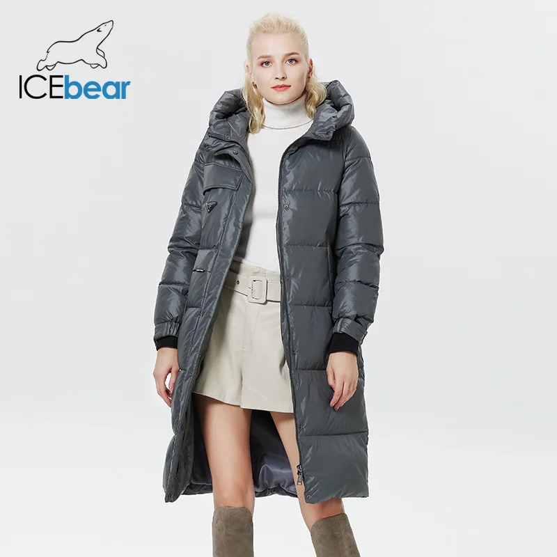 ICEbear 2023 Winter Women Outwear Parka Elegant Simple Fashion Jacket Warm And Windproof Zippe Cotton Coat  GWD22382I