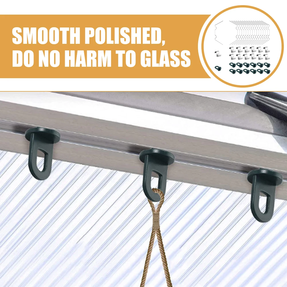 

1 set 1 Set Stainless Steel W Type Wire Clips Greenhouse Glass Fixing Z Clamps Pane Connectors Replacement Parts Durable Rust