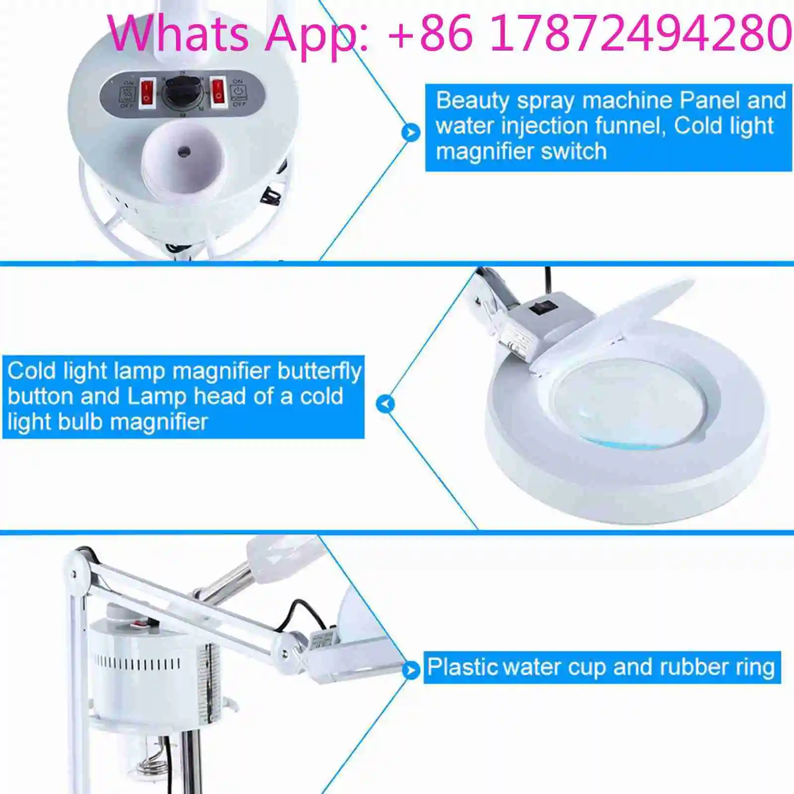 Cold Light LED 5X Magnifier Floor Lamp Facial  Magnifier Cold Light Professional UV Facial