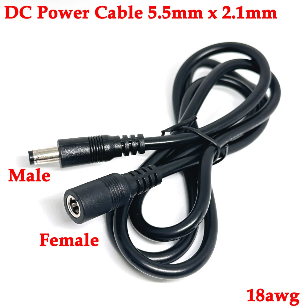 

DC Power Cable 5.5mm x 2.1mm DC Cable 12V 18AWG Extension Cord Male Female DC Cable For CCTV Camera LED Lights