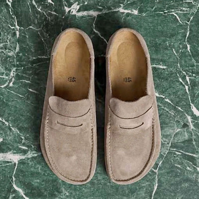 Heren- en damesmuiltjes van suède, instappers zonder achterkant, casual sandalen met gesloten teen, comfortabele instappers en ademende wandelschoenen - afbeelding 2