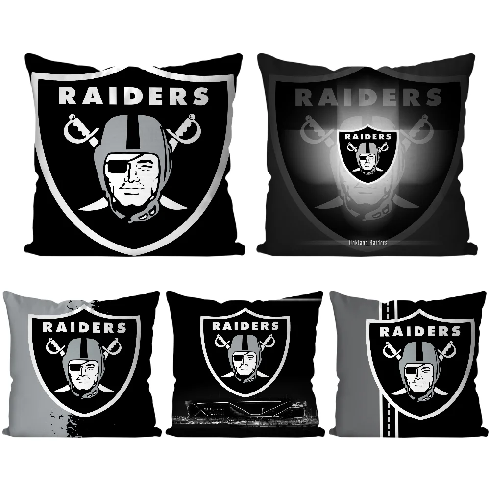 0-Oaklands R-Raiders Logo Pillow Case Square Pillow Bedroom Sofa Leisure Comfort Cushion Car Living Room Home Decoration 40X40