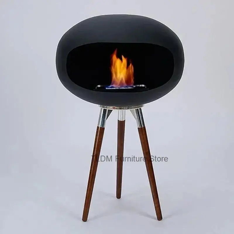 Designer Nordic Floor-standing Fireplaces Ornaments Creative Modern Home Decor Wrought Iron Art Heating Heater Fireplace w