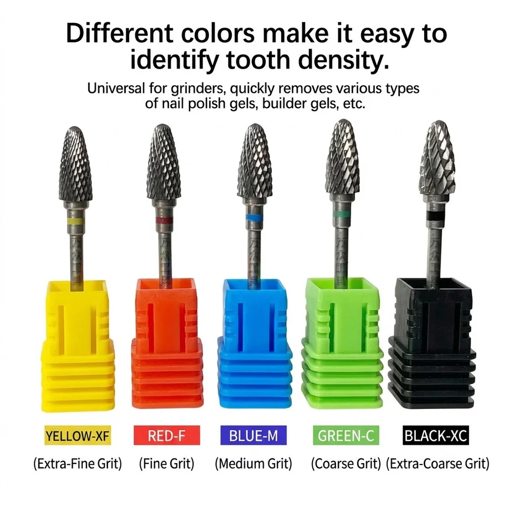 

Corn Shape Nail Drill Bit, Heatless Tungsten Carbide Bit for Acrylic Gel Removal, Manicure Machine Replacement Drill Bit for Salon Use