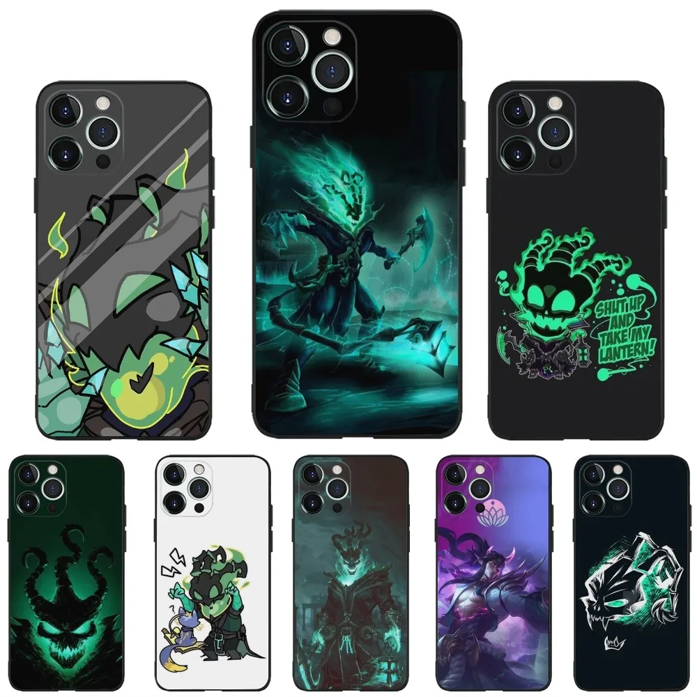 Game L-LOL T-Thresh Phone Case For iPhone 16,15,14,13,12,11,Plus,Pro Max,XS,X,XR,SE,Mini,8,7 Soft Silicone Black Cover