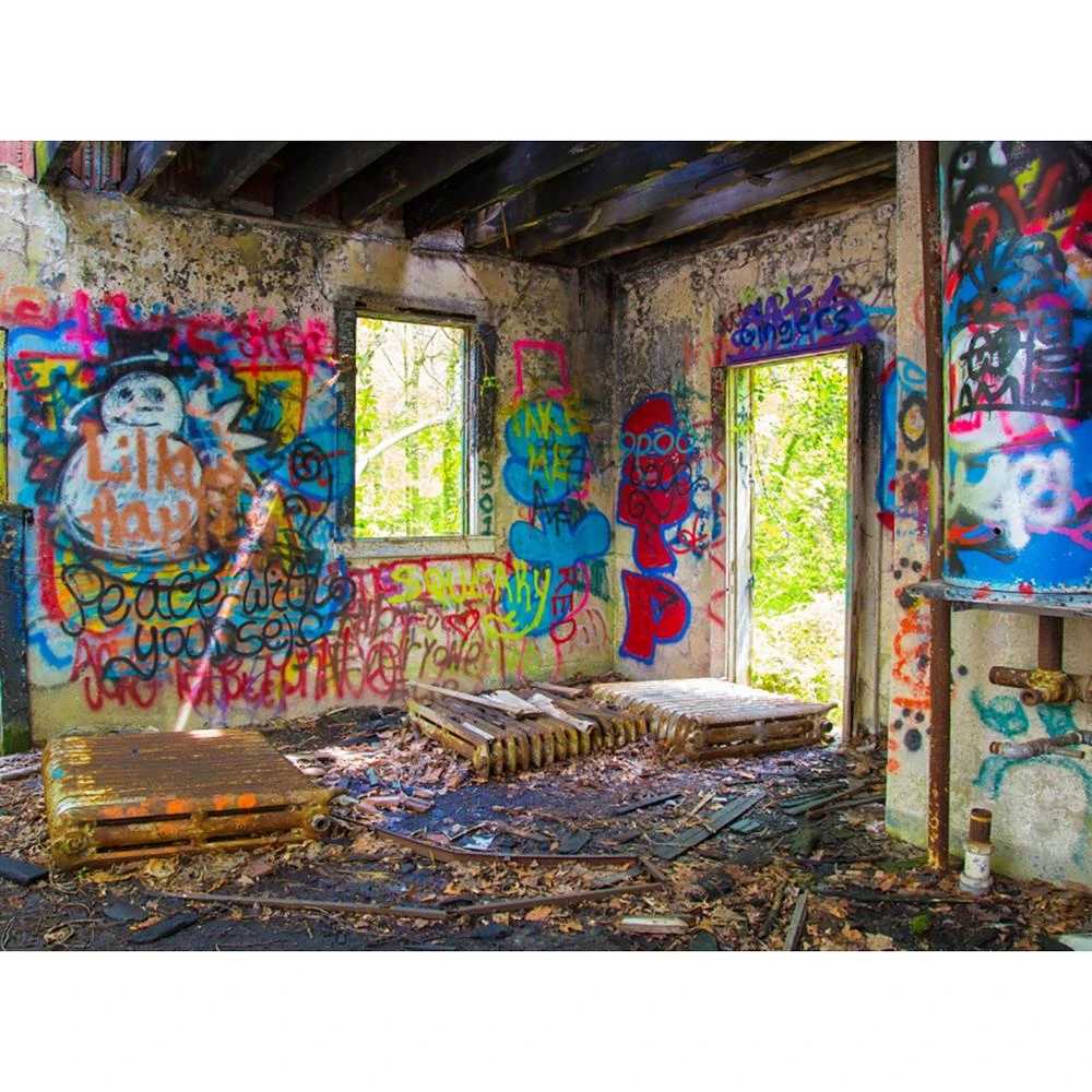 Old Graffiti Wall Grunge Portrait Photography Backgrounds Baby Birthday Backdrops Vinyl Photophone For Photo Studio Prop