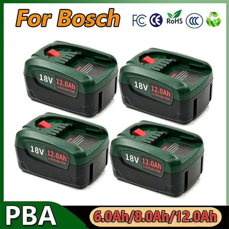 For Bosch PBA 18V 6.0Ah-12.0Ah Rechargeable Battery Replacement For Bosch Power Tool AL1880CV AL1810CV AL18815CV AL1830CV