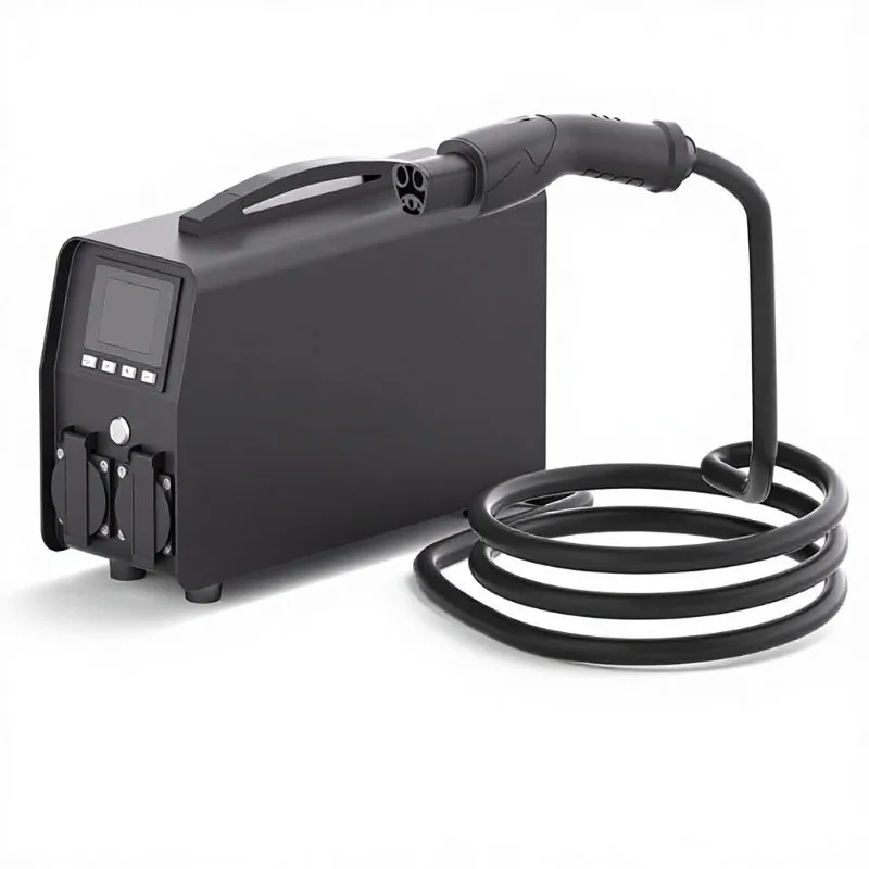 Portable Ev Discharge Inverter Dc To Ac Converter New Energy Vehicle Outdoor Emergency Power Supply Adapter V2L Camping