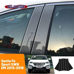 For Hyundai Santa Fe Sport SWB DM 2013-2018 2014 2015 Carbon Fiber Window Door Column Deal B C Pillar Post Cover Trim Sticker