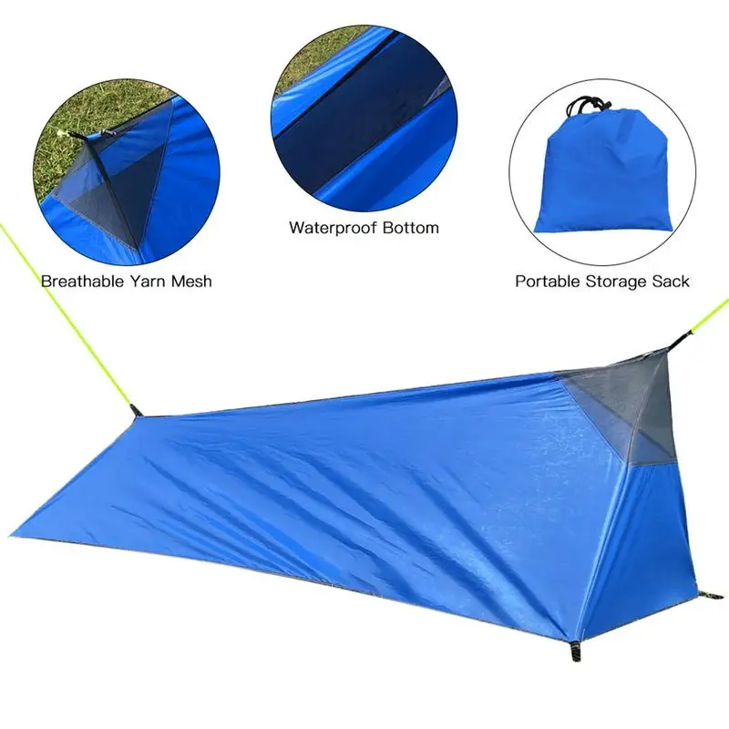 Tent Outdoor 1 Person Ultralight Camping Tent 210D Oxford Cloth Waterproof Rodless Tent Portable Canopy 220X70X60cm